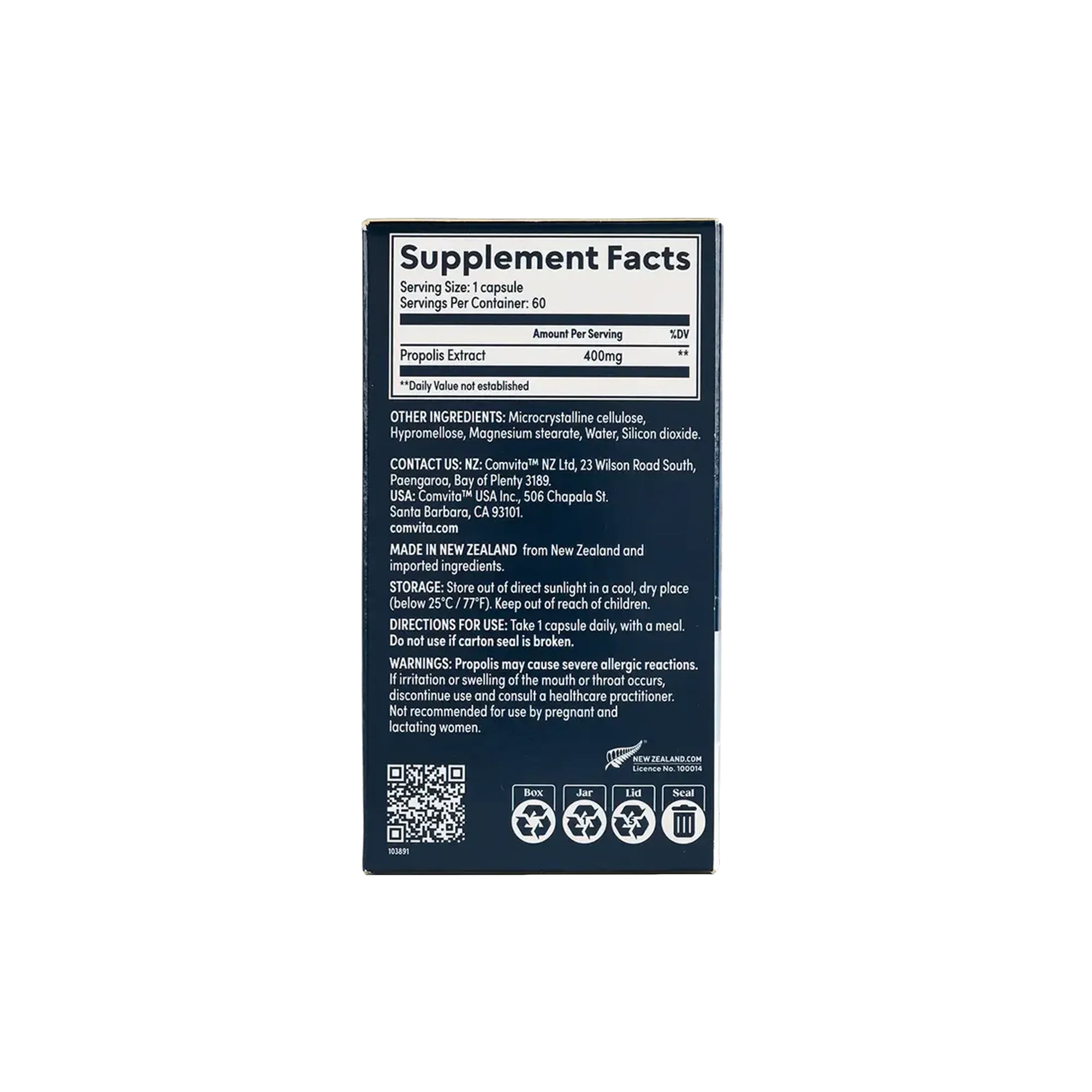 Comvita Propolis PFL60 One-a-Day 60 Vege Capsules - Image 4