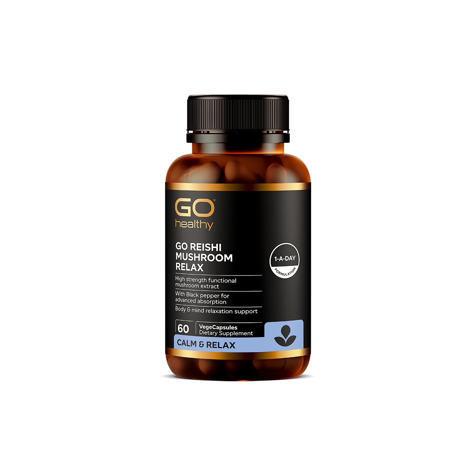 Go Healthy Go Reishi Mushroom Relax 60 VegeCapsules