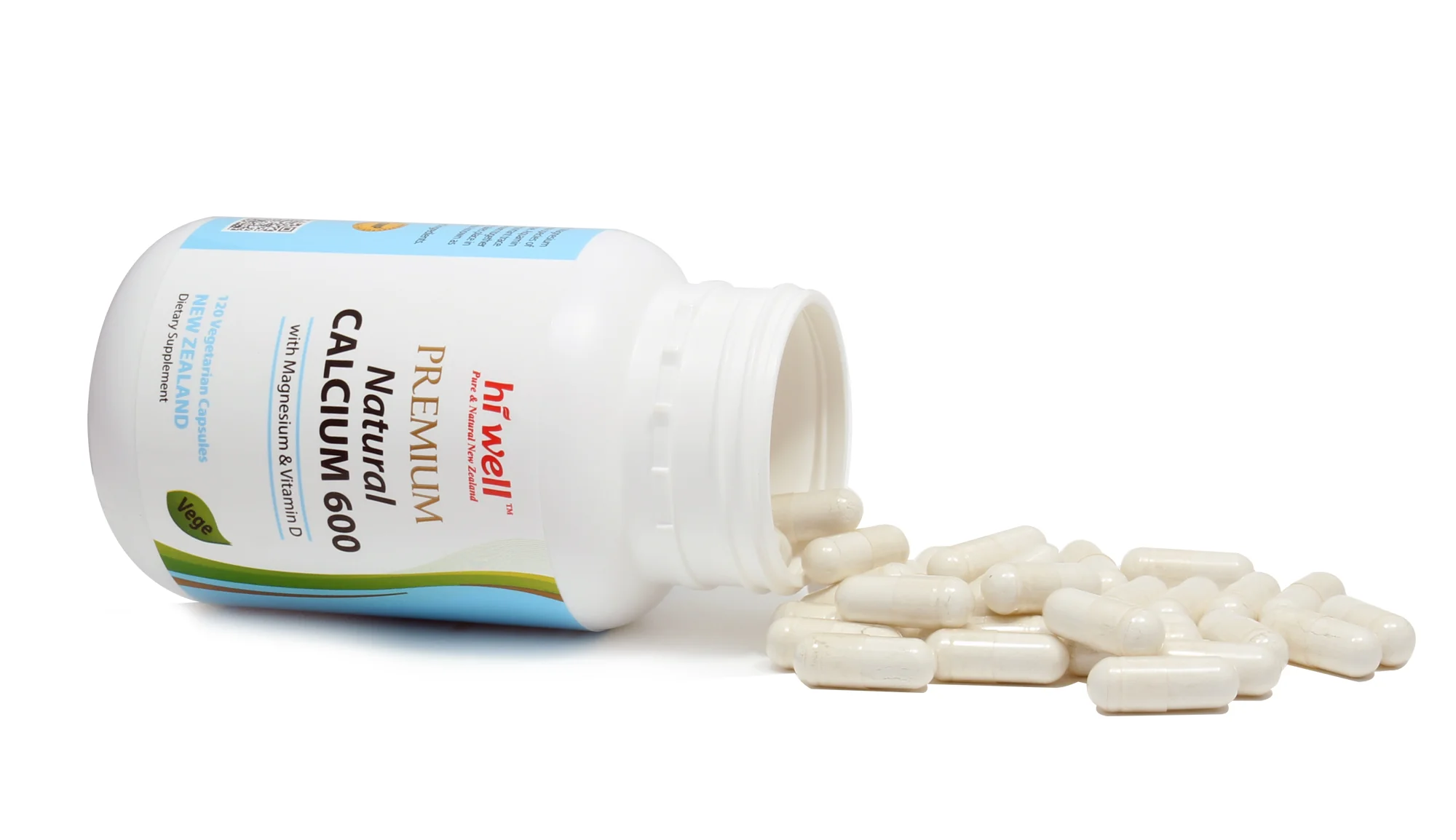 Hi Well Premium Natural Calcium with Magnesium&Vitamin D 120 Vege Capsules - Image 3