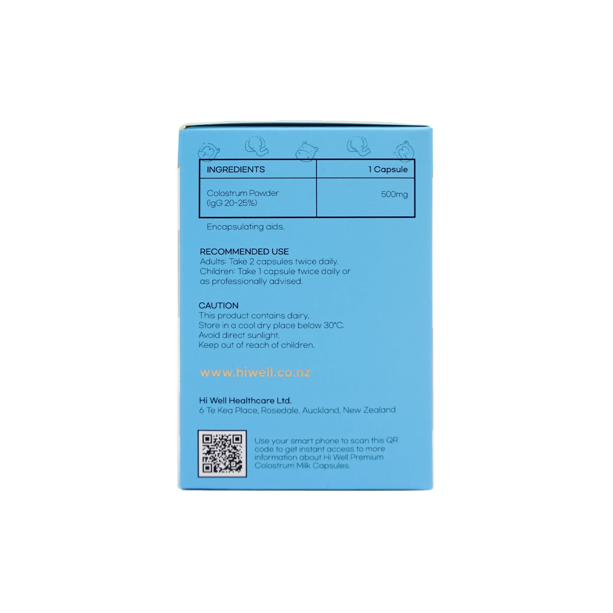 Hi Well Premium Colostrum 500 120 Capsules - Image 3