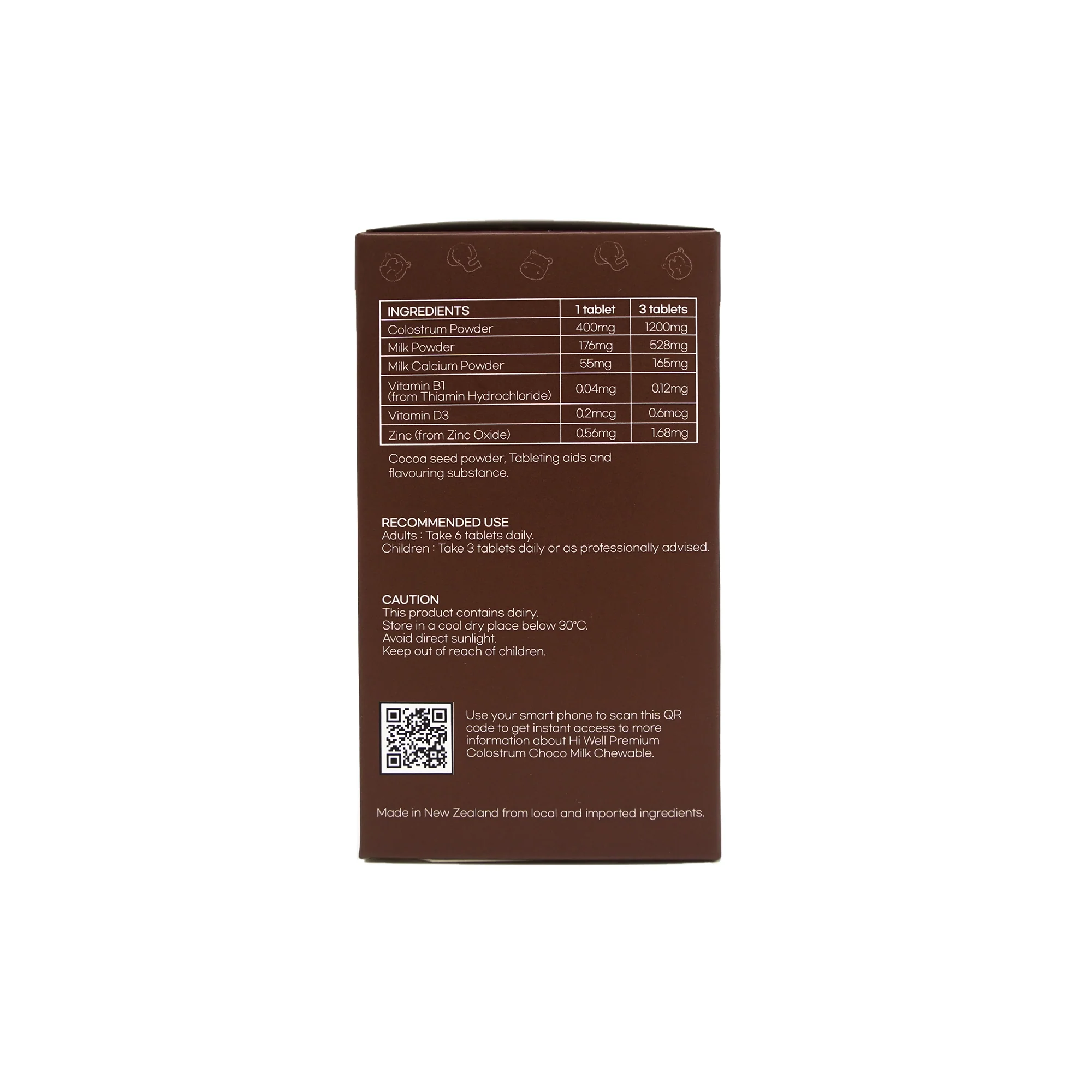 Hi Well Premium Colostrum Choco Milk 150 Chewable Tablets - Image 4