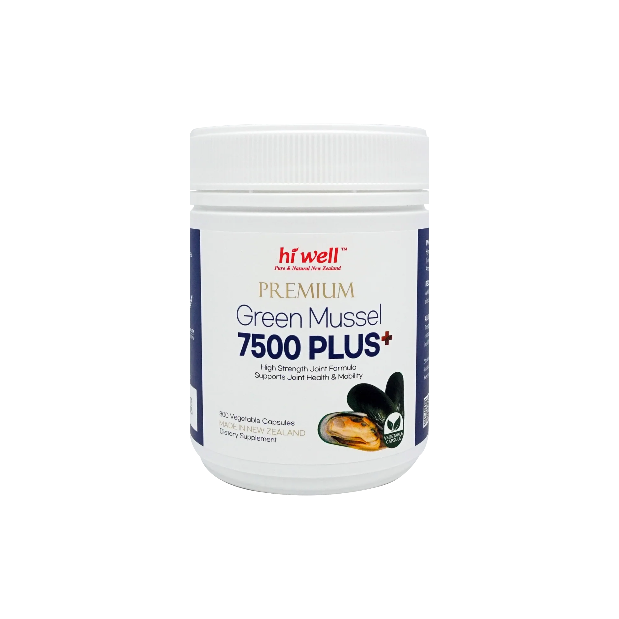 Hi Well Premium Green Mussel 7500 Plus+ 300Vege Capsules