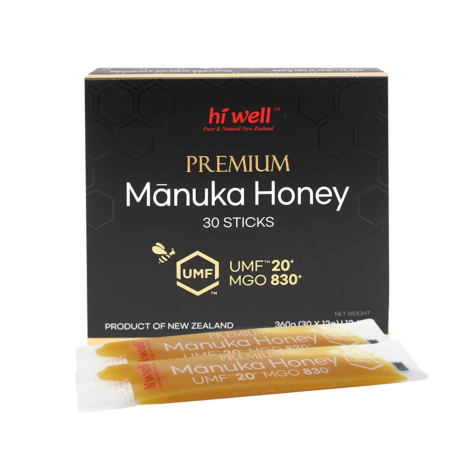 Hi Well Premium Manuka Honey UMF 20+ Sticks 360g (12g x 30's) - Image 3