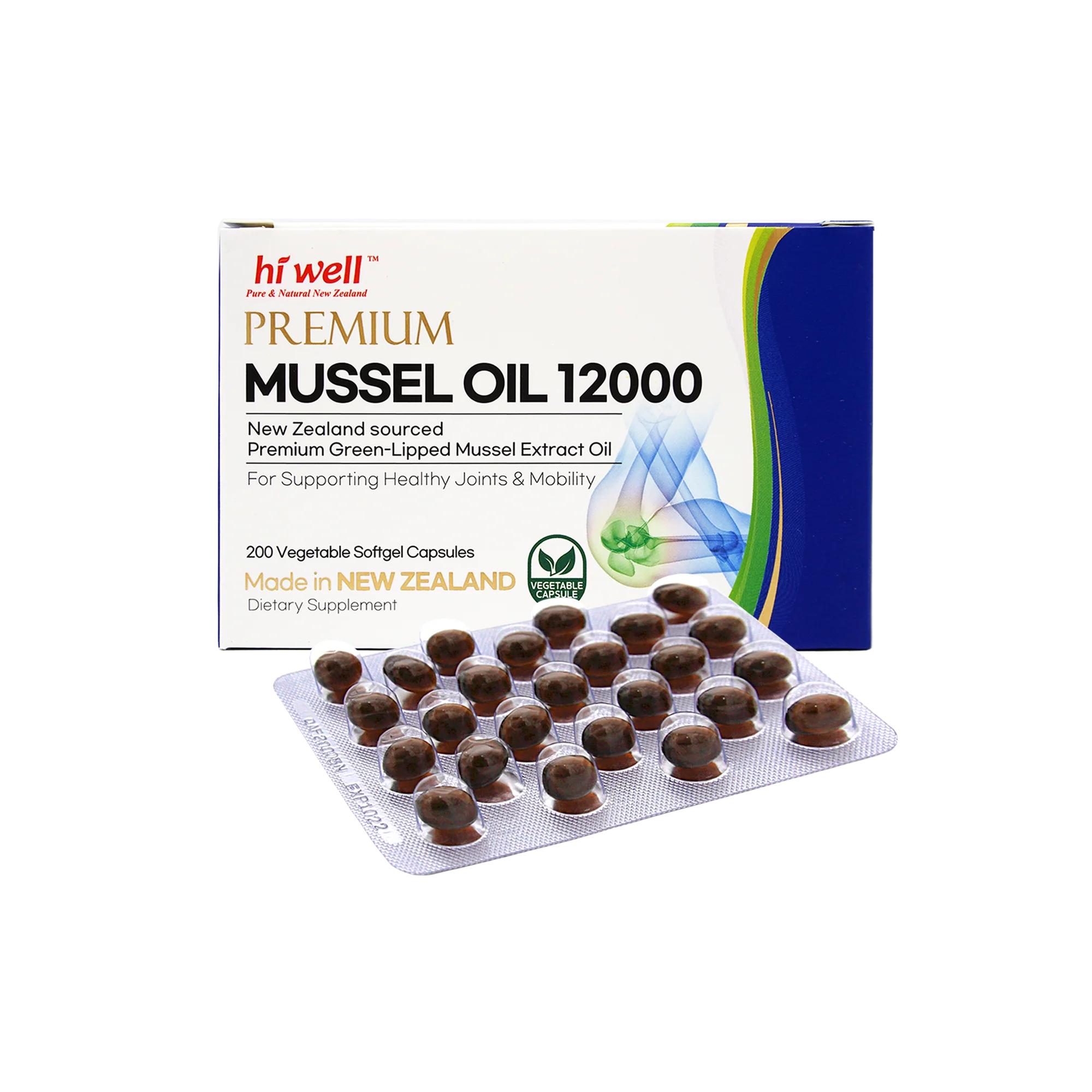 Hi Well Premium Mussel 12000 200 Vegetable Softgel Capsules