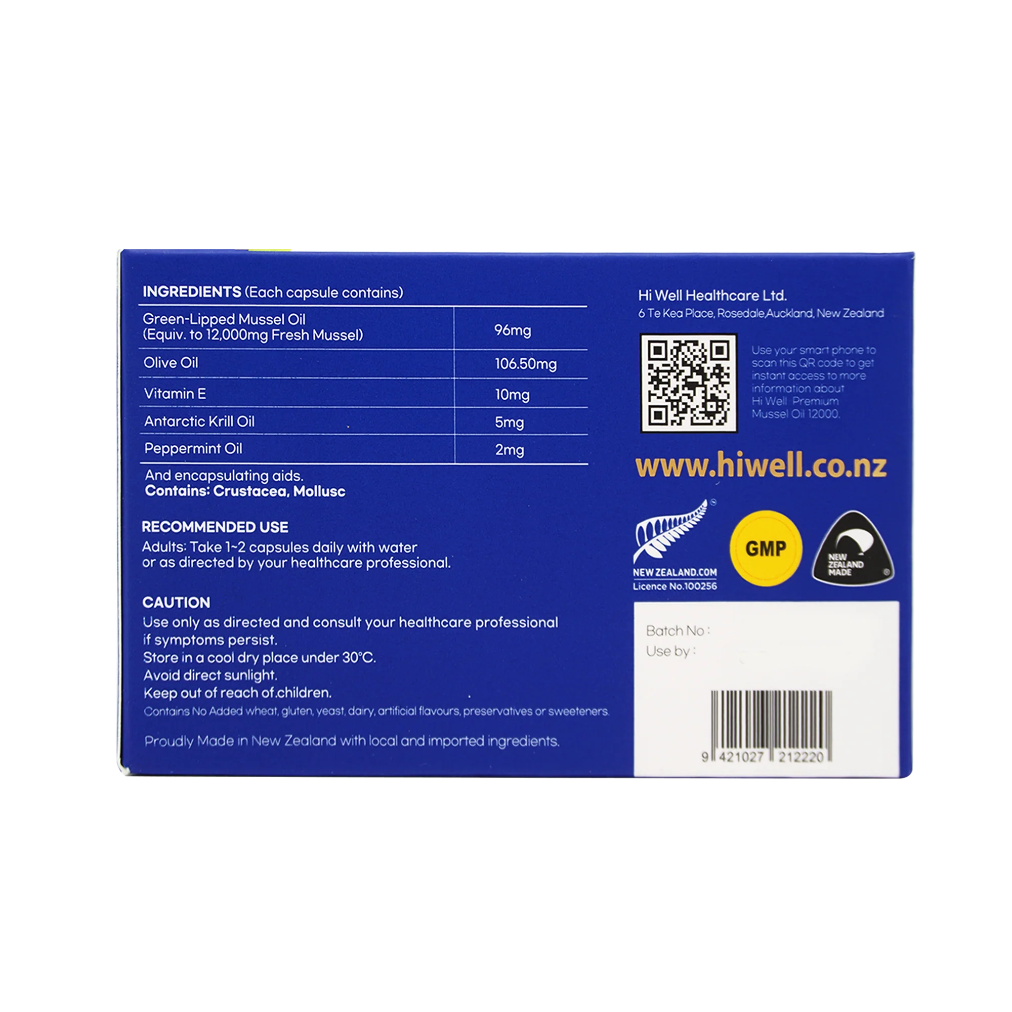 Hi Well Premium Mussel 12000 200 Vegetable Softgel Capsules - Image 4