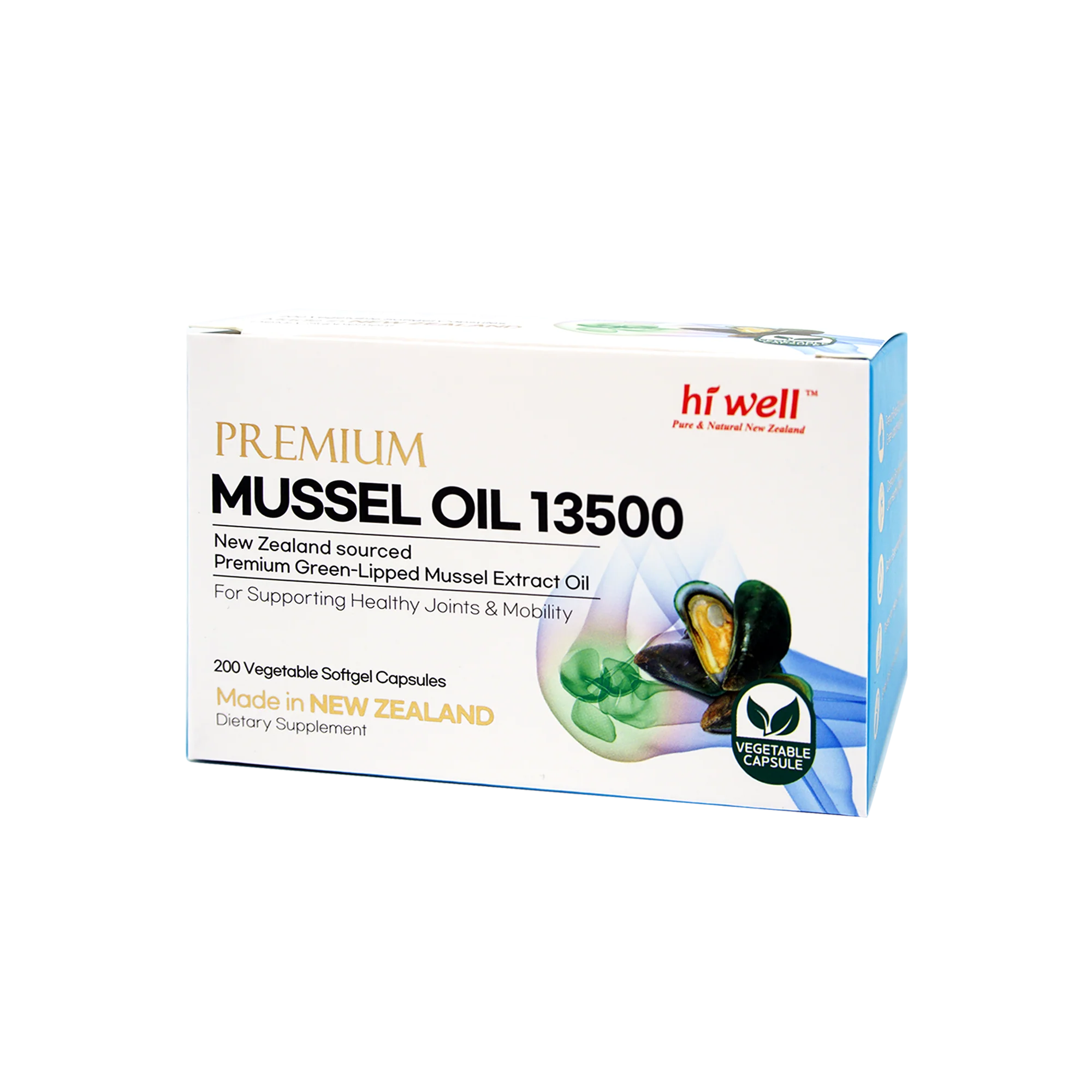 Hi Well Premium Mussel 13500 200 Vegetable Softgel Capsules - Image 3