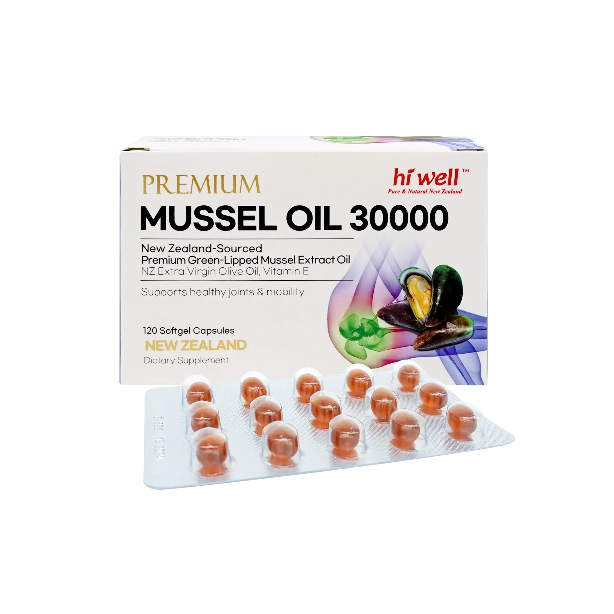 Hi Well Premium Mussel Oil 30000 120 Softgel Capsules - Image 2