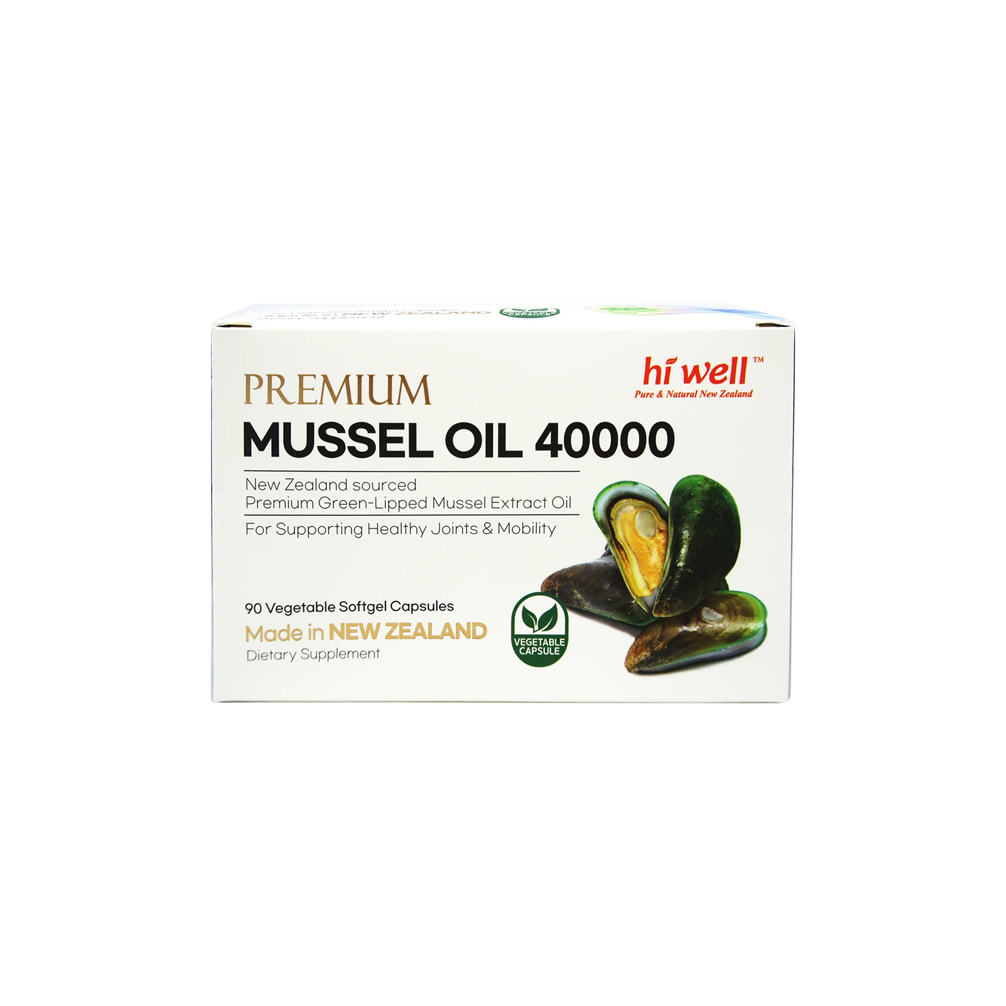 Hi Well Premium Mussel 40000 90 Vegetable Softgel Capsules