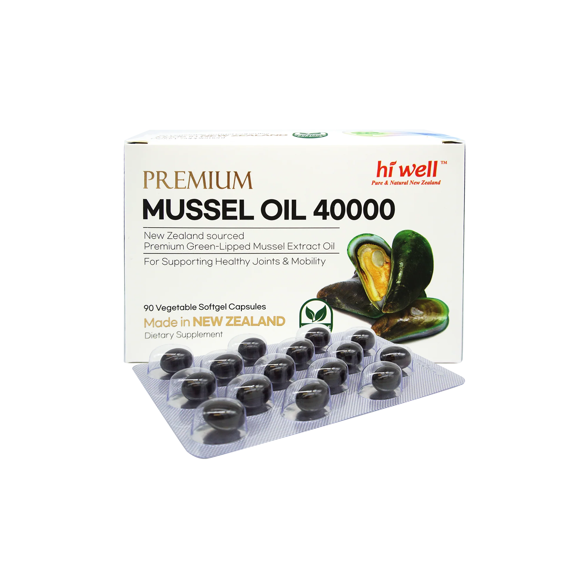 Hi Well Premium Mussel 40000 90 Vegetable Softgel Capsules - Image 2