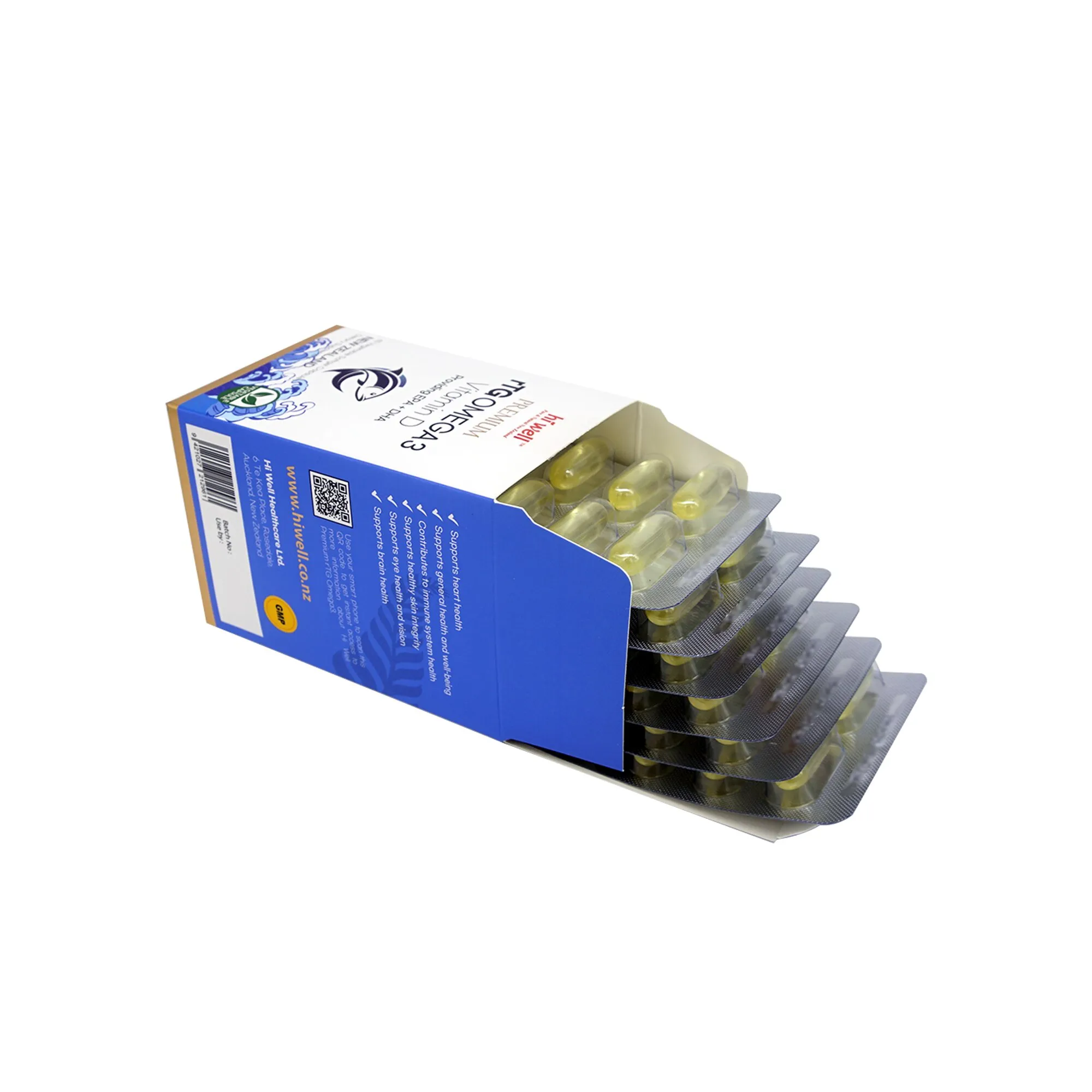 Hi Well Premium rTG Omega 3 Vitamin D 60Vegetable Softgel Capsules - Image 6