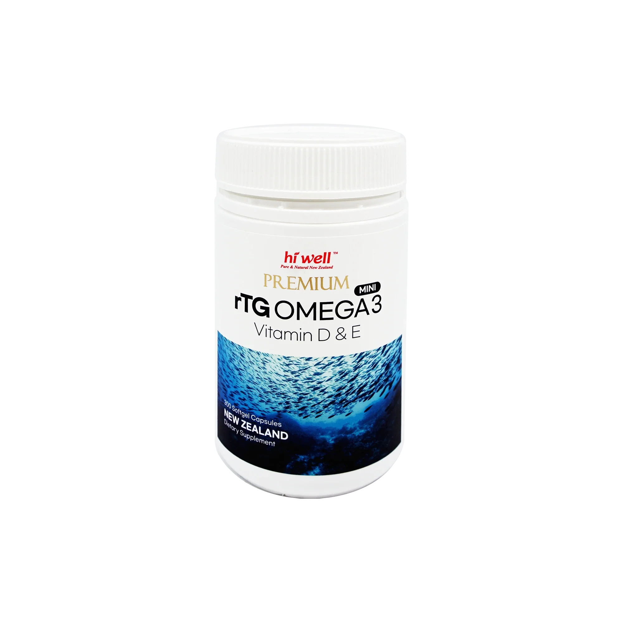Hi Well Premium rTG Omega 3 MINI Vitamin D&E 300s