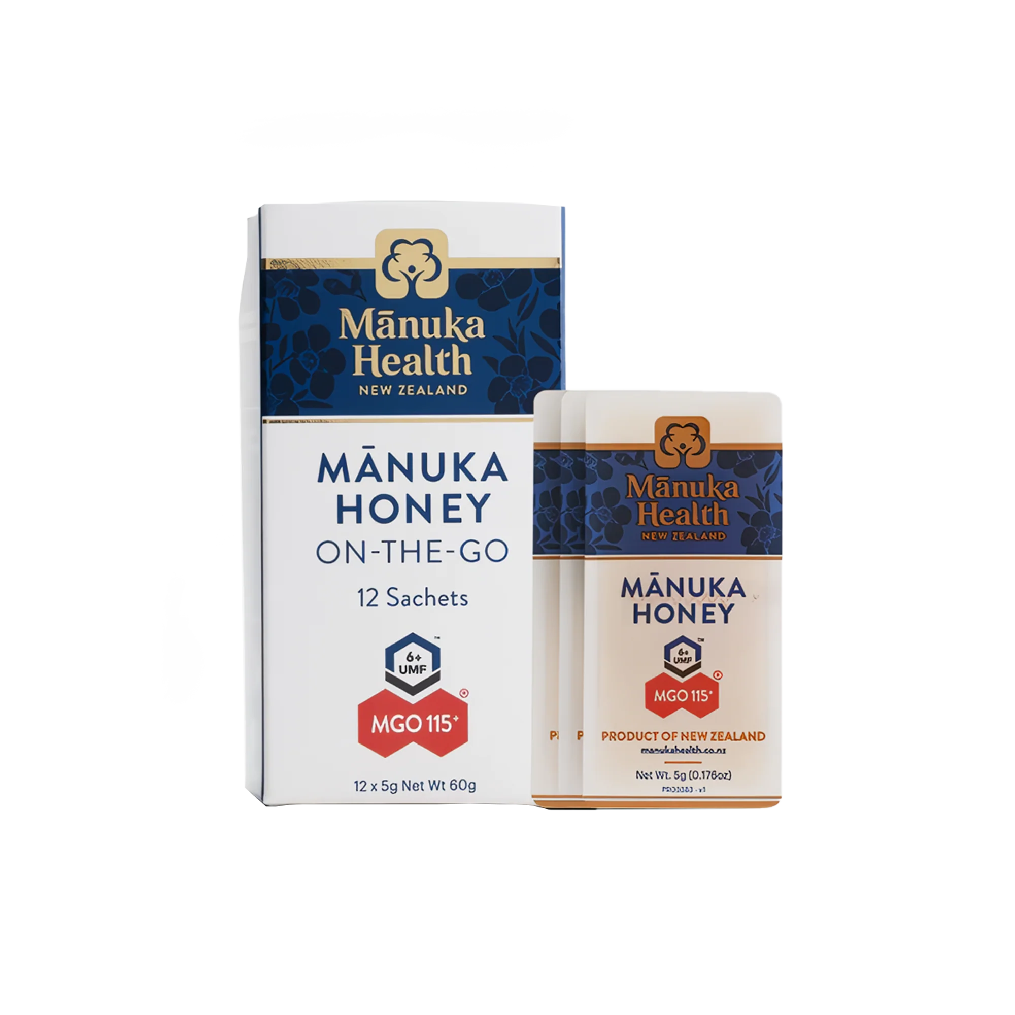 Manuka Health Manuka Honey UMF 6+ MGO 115+ On The Go 12 Sachets x 5g