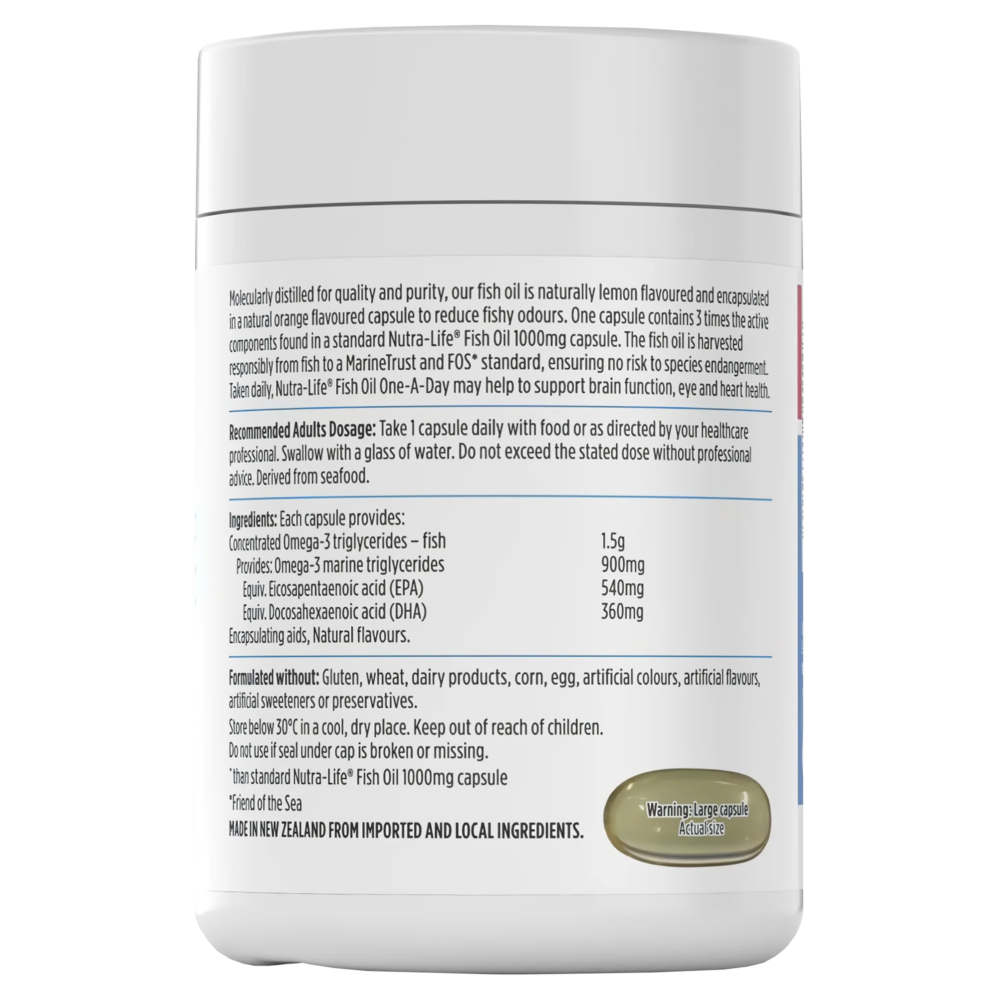 Nutralife Fish Oil One-A-Day Concentrated Odourless 90 Capsules - Image 4